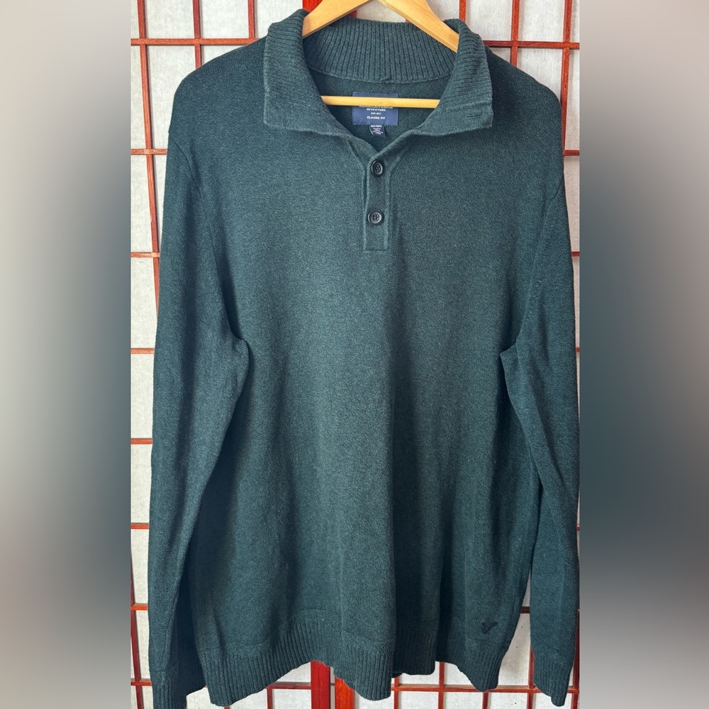 AMERICAN EAGLE Seriously Soft Pullover Knit Sweater Mens Size‎ XLT. Dark green